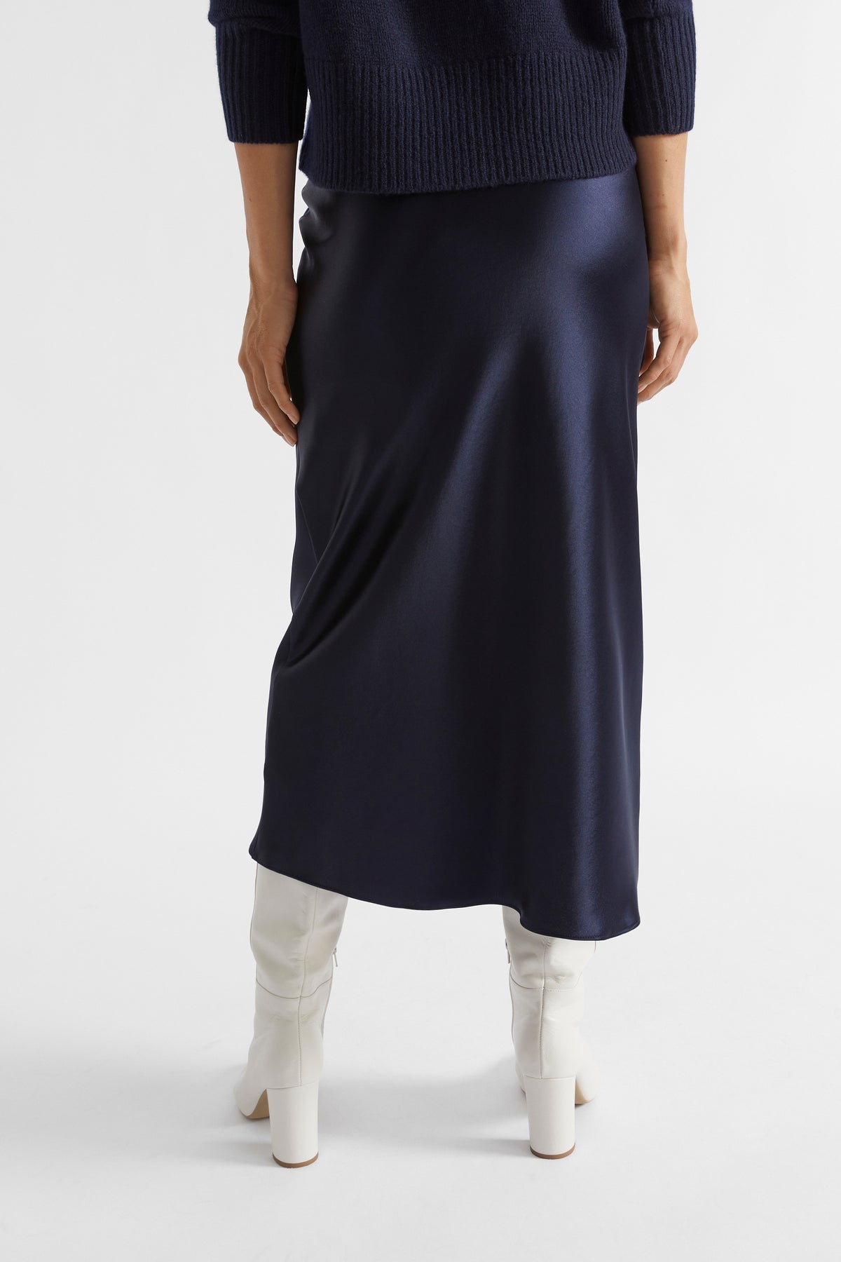 Satin Slip Midi Skirt