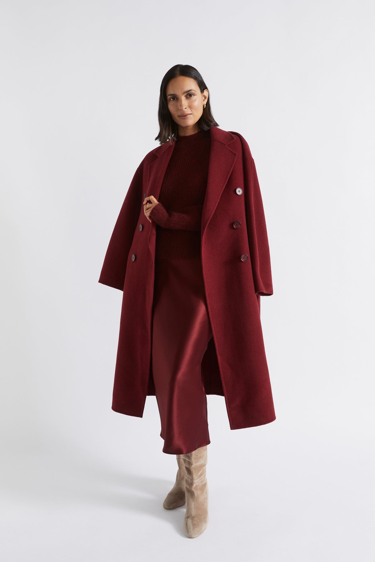 Satin Slip Midi Skirt