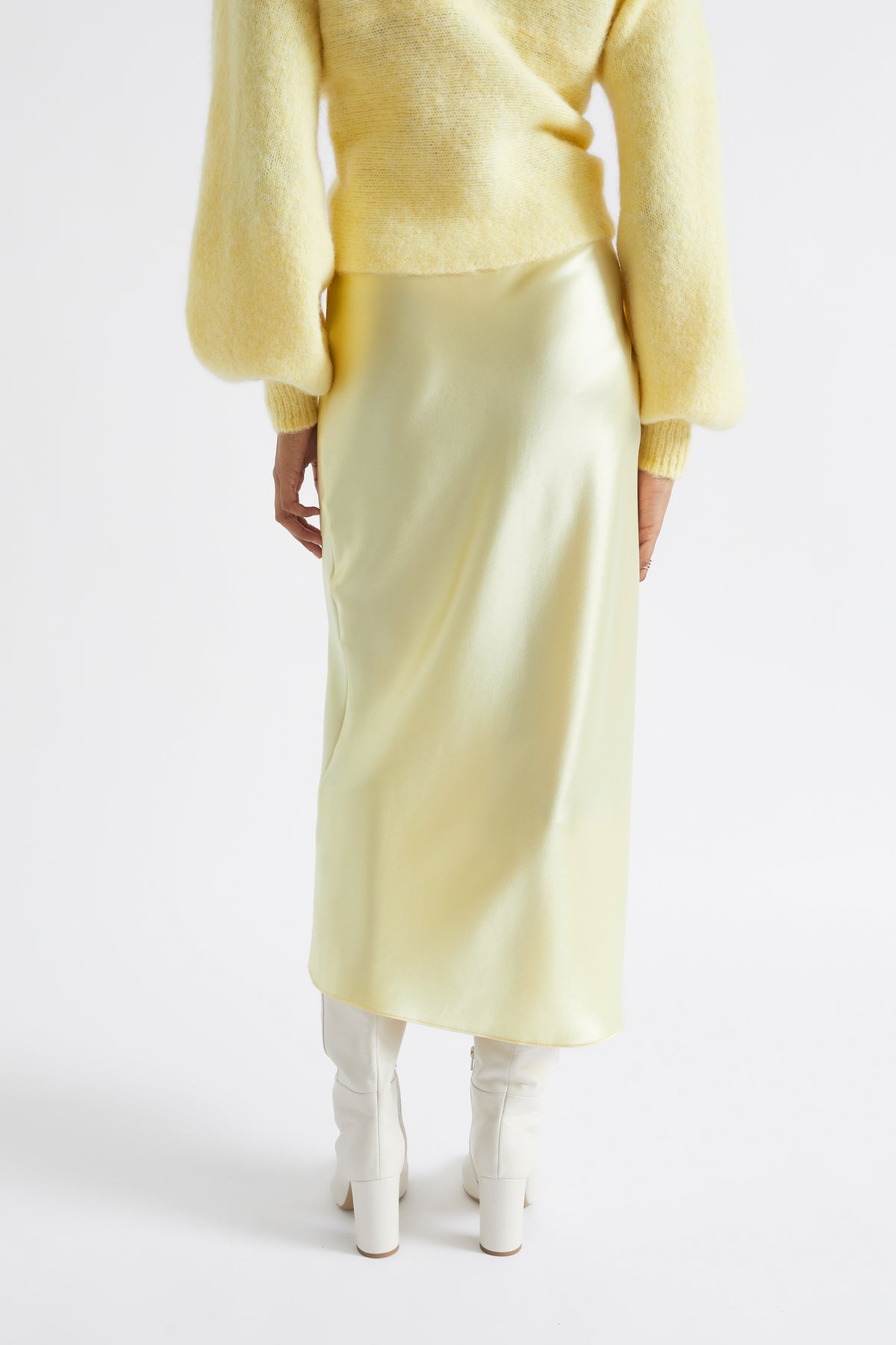 Satin Slip Midi Skirt