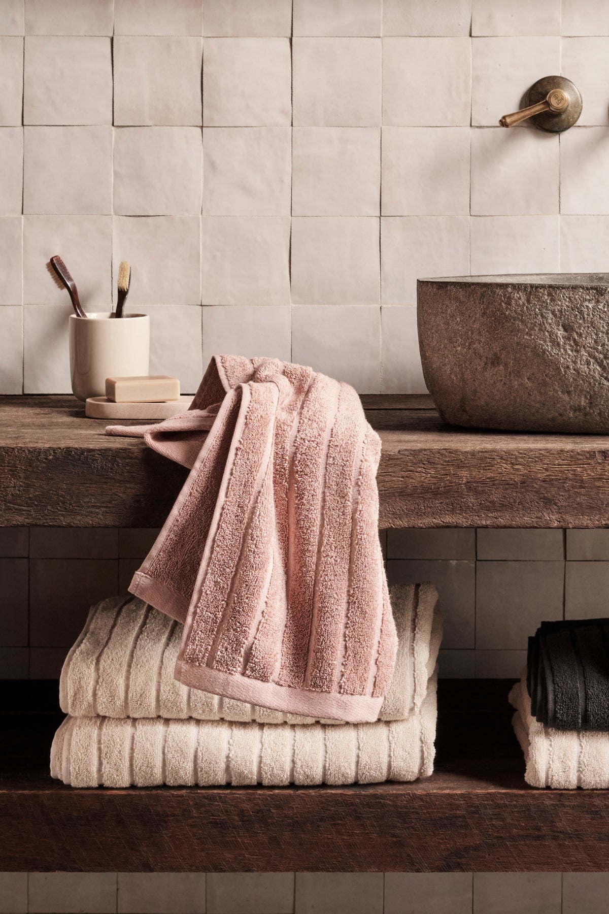 Cotton Stripe Bath Towel