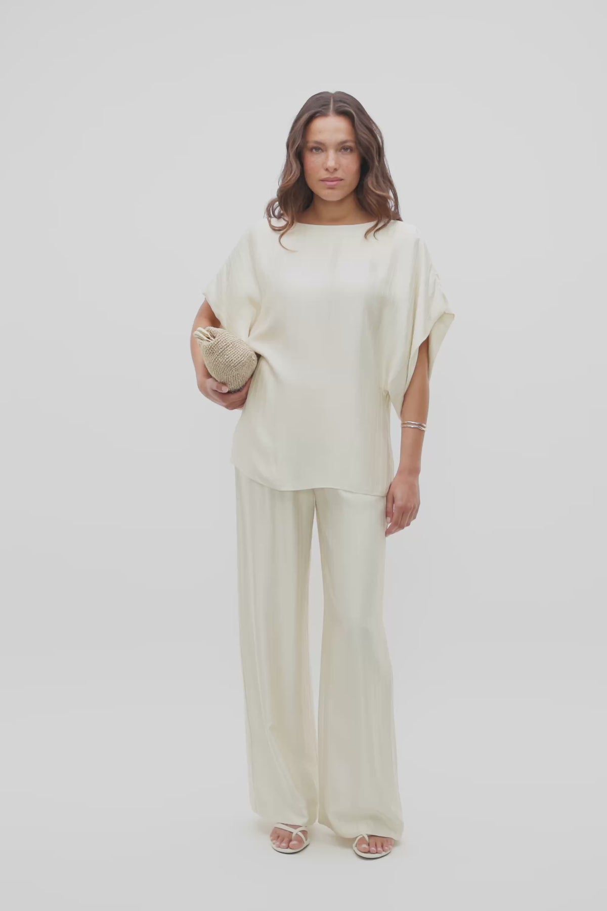 Self Stripe Batwing Top