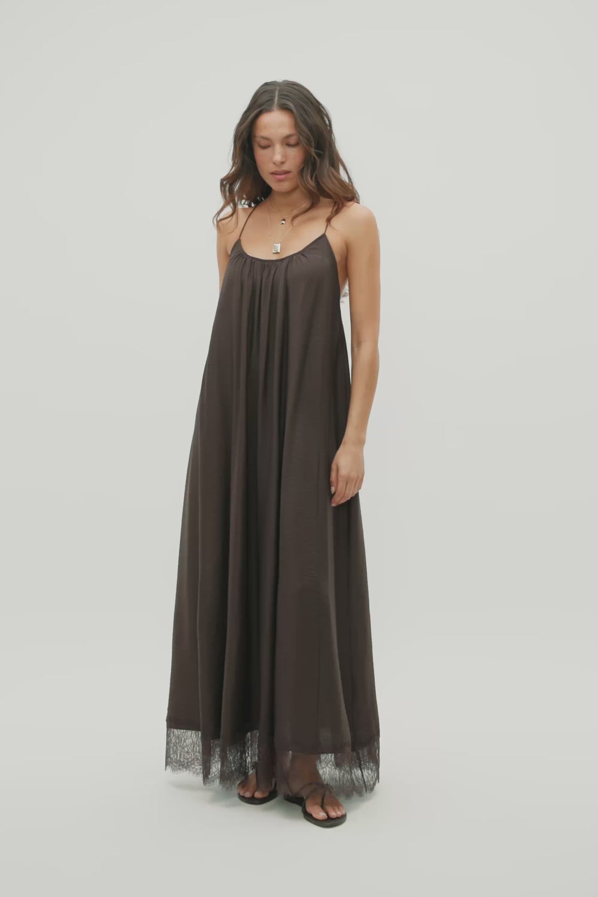 Crinkle Lace Full Maxi Dress
